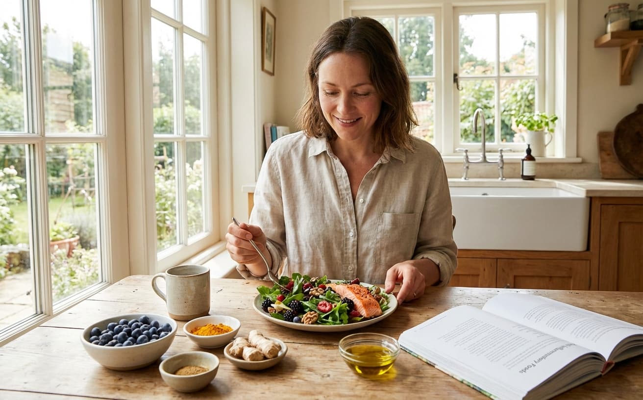 Photo-realistic editorial image for Anti-Inflammatory Foods: Your Complete Guide to Eating to Fight Inflammation