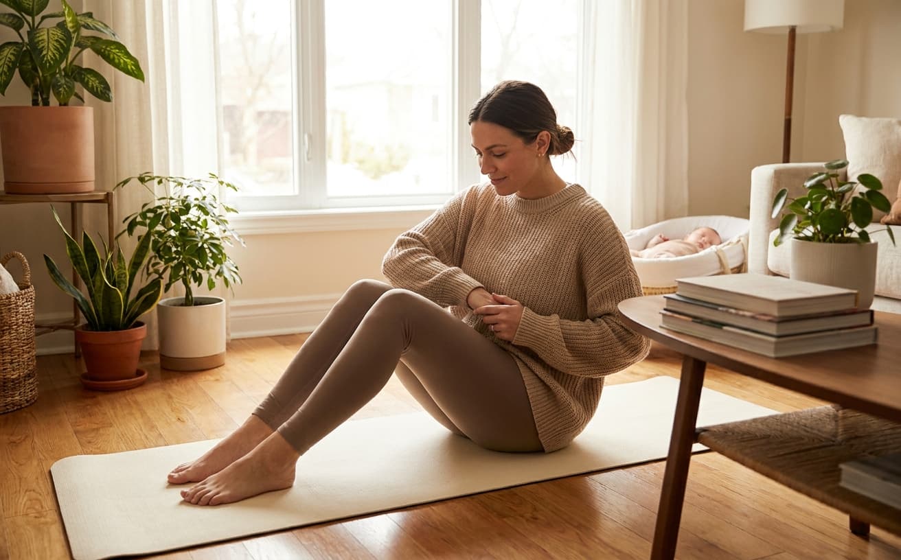 Photo-realistic editorial image for Diastasis Recti After Pregnancy: How to Heal Your Core Safely