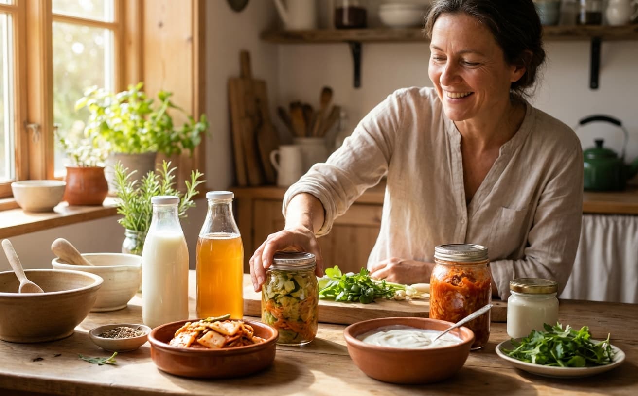 Photo-realistic editorial image for Fermented Foods for Gut Health: The Science-Backed Benefits You Should Know About