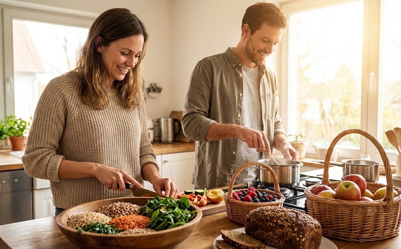 Photo-realistic editorial image for Fibermaxxing: The High-Fiber Diet Trend Taking Over 2026