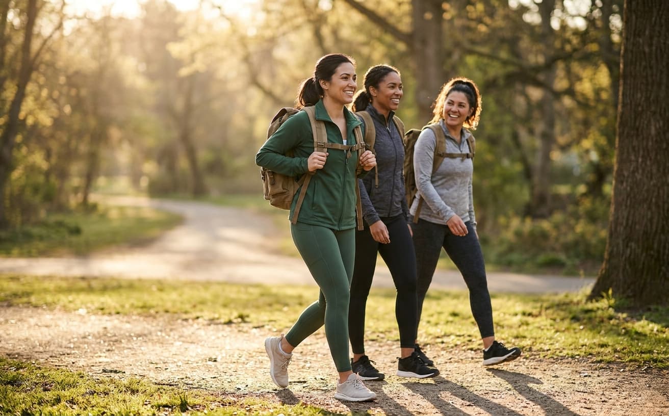 Photo-realistic editorial image for Rucking for Women: Why Weighted Walking Is the Hottest Fitness Trend of 2026